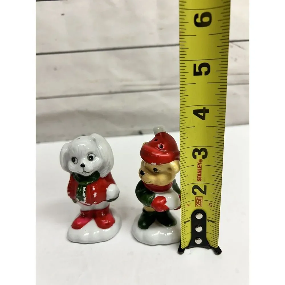 Salt and Pepper Shakers House of‎ Lloyd Christmas Critters Ceramic Bunny Bear